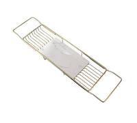 GLETSF Over The Bathtub Shelf Rack - Bath Basin Table Tray For Shampoo & Essentials - Adjustable Wire Bathing Storage Nizer-Gold White