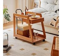 GLETSF Rolling Storage Shelf Sofa Side Table With Drawer And Cup Holders Mobile End Tables Accent Table Couch Desk For Living Room Small Spaces Heavy Duty