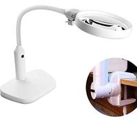 GLETSF Screen Magnifier 6 LED Magnifying lamp clamp, 2-fold, 5-fold Magnifying Lens, Adjustable Metal Hose clamp Utility Lighter Rotary arm to a Desk, Table Crafts, S,