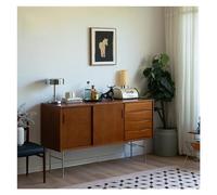 GLETSF Sideboard Vintage Solid Wood Storage Cabinet Small Household Against The Wall Antique Sideboard Multifunctional Pantry