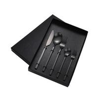 GLETSF Silverware Flatware Cutlery Set, 5/20/30/40/50/60 Pieces Stainless Steel Tableware Knives, Forks And Spoons With Matte Square Handles.Silver-10Set50Pcs-Black-4Set20Pcs