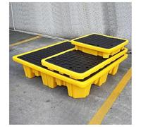GLETSF Spill Containment Platform Modular Spill Platform Plastic Pallet Container Storage Drums Anti-Leakage, 17 Styles-Yellow-127 * 67 * 17cm