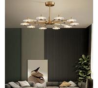 GLETSF Sputnik Chandelier,Gold Mid Century Pendant Lamp Flush Mount Ceiling Light With Acrylic Shades,Antique Hanging Lamp Luxury Lights Fixture For Kitchen Island Bedroom Livin-Gold-94x38cm