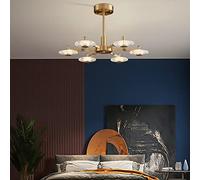 GLETSF Sputnik Chandelier,Gold Mid Century Pendant Lamp Flush Mount Ceiling Light With Acrylic Shades,Antique Hanging Lamp Luxury Lights Fixture For Kitchen Island Bedroom Livin-Gold-66x38cm