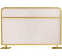 GLETSF Standing Dining Room Iron Partition Desk Privacy Panel Glass Dining Room Screen Partition With Frosted Glass For Workspace, Office And Dining Room Privacy,Black-100X90Cm-Gold-100x100cm