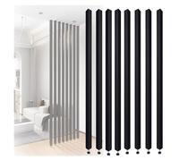 GLETSF Tall Black Wooden Wall Divider, Floor-To-Ceiling Partition Screen, 1.2-2.4M Adjustable Room Divider, Stylish Slats For Home Or Office, 110Cm Wide X 195Cm High-W 110cm-H235cm/92.5in/7.7ft