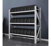 GLETSF Tire Display Stand,Metal Car Tire Rack Racks For Warehouse Storage, Trucks Tire Stand Large Loading Capacity Tyre Rack, Wheel Rim Tire Storage Rack-White-120x40x200cm