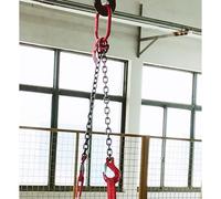 GLETSF Two Leg 5/16 Chain Sling Locking Hooks, Industrial Weight Lifting Slings 3 Ton Capacity For Site Construction/Heavy Goods Handling, Steel Hanging Chains-1m/3.3ft Long