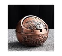 GLETSF Versatile Zinc Alloy Ashtray 11 X 11 X 9 Cm/4.3 X 4.3 X 3.5 In Accessories Cigarette Ash Processing Device With Lid Ornament Reusable-Red A