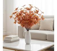 Glewi 10 Pack Realistic Silk Butterfly Orchid Stems, 25.6in Artificial Flowers for Home Wedding Party Decor, Cyan(06)