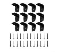 Glewi 12 Pcs Black Pergola Rafter Clips for Hurricane Brackets for Timber Beam Lumber Joist Gazebo with Screws Galvanized Steel(1.5 * 1.97in)