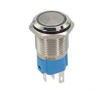 Glewi 16mm Momentary Push Button Switch 3-6V LED Stainless Steel IP66 Vandal Proof(White)