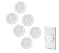 Glewi 2 Pack Rotary Dimmer Knob White for Fan Control Switch Replacement, Slim ABS Plastic with Dual Posts for Shallow Wall Boxes, Easy(four)