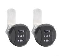 Glewi 2 Pack Zinc Alloy Code Locks 3-Digit Combination Password Lock for Mailbox Cabinet Drawer Furniture Secure Black(Black)