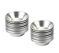 Glewi 20 Pcs Aluminum Egg Tart Molds Reusable Non-Stick Pastry Tins for Baking Portuguese Custard Tarts Cookies and Small Cakes Silver