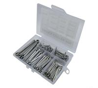 Glewi 260pcs 304 Stainless Steel Cotter Pins Assortment M1-M5 Split Pin Kit for Automotive Machinery Garden Repair