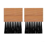 Glewi 2Pc Umpire Brush Set, Beech Wood & PP Baseball Home Plate Cleaner for Softball Field Maintenance, Compact Referee Kit 8x10.8cm