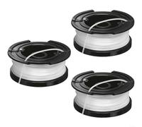 Glewi 3 Pack Trimmer Spool With Line 1.65mm 40Ft For Black-Decker Reflex A6481 AF-100-3ZP,Fits GH900 LST220 Brush Cutter Line Refills