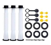 Glewi 3 Sets Gas Can Spout Replacement Kits, With Hex Nut For Blitz Midwest For Scepter Rubber Plastic Nozzle Anti-Slip Guide Pipes(1)