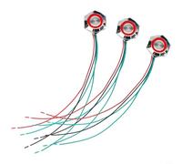 Glewi 3pcs 19mm Metal Push Button Switch with LED Indicator, Momentary Self Reset, Pre-Wired for Installation, Compatible with 12V and 24V(Red)