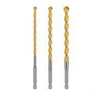 Glewi 3pcs Masonry Drill Bits Set 6mm 8mm 10mm Carbide Tips 160mm Length 1/4 Inch Hex Shank for Concrete Brick Stone Wall