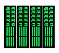 Glewi 4 Pcs Luminous Car Button Stickers,Glow in Dark Dashboard Decals for Interior Switch Decoration Green