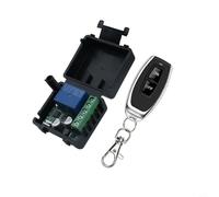 Glewi 433Mhz Wireless Switch, 1CH RF Remote Control For DC5V-24V LED Lights, Cars, 10A Relay Receiver With Learning Code, Black