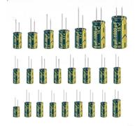 Glewi 460-Piece Aluminum Electrolytic Capacitor Kit, 24 Values 6.3V-50V, High Frequency for Circuit Repair & DIY Electronics Projects