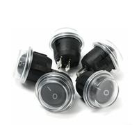 Glewi 5pcs 12V Round Rocker Switch for SPST ON/Off with Waterproof Cover for Car Boat for Toggle Black Plastic 10A 125V Electrical