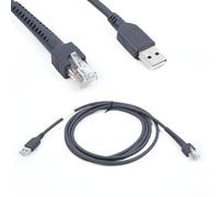 Glewi 6.6ft USB Data Cable for Symbol LS1203 LS4208 DS9208 Scanners, Fits for Honeywell Metrologic LS3408 DS3508 Series, Black 2m Power Cord