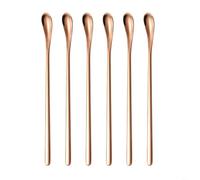 Glewi 6 Pcs Stainless Steel Mixing Spoon 19.3cm for Wax Resin Soap Candle Making DIY Kitchen Tools Silver Gold Rose Gold Black(rose gold)