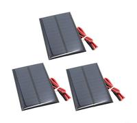 Glewi 6V 1W Solar Panel Polycrystalline, Silicon Module With 30Cm Cable, For DIY Science Projects And Garden Lights Outdoor Use(3PCS)