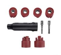 Glewi 9PCS Wheel Stud Cleaning Brush Kit for Cars, Rust Remover Tools with Snap-In Design 12-28mm for Drill or for Impact Driver, Red