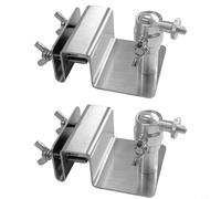 Glewi Adjustable Gutter Mount for Eufy for Arlo Solar Panels, Stainless Steel Bracket with 1/4 Screw for Outdoor Security Camera, Silver(2PCS)