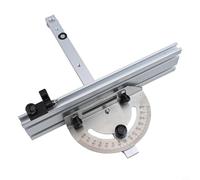Glewi Adjustable Miter Gauge with Track Stop for Table Saw, Aluminium Oxide Rail Fence System, Angle Cutting Tool for Woodworking(B)