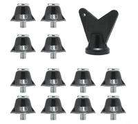 Glewi Aluminium Alloy Football Boot Studs 5mm Thread Non-Slip Spikes with Wrench for Rugby Hiking Shoes Stable Grip Red Grey Black 12pcs(13MM Gray)