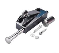 Glewi Aluminum Alloy Rotating Glass Door Lock with Visible Pin and Floor Mounted Stability, Keyless Knob Design for Residential or(black)