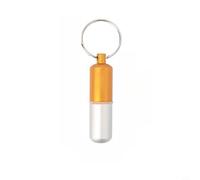 Glewi Aluminum Alloy Waterproof Capsule Case Airtight Medicine Bottle with Keychain for Camping Hiking Gear Storage Black(F)