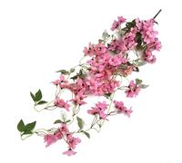 Glewi Artificial Hanging Silk Flowers Vine 100cm,Realistic Fake Jasm1ine Morning Glory Garland for Wedding Party Home Garden Decor(winter jasmine Rose)