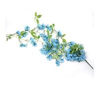 Glewi Artificial Hanging Silk Flowers Vine 100cm,Realistic Fake Jasm1ine Morning Glory Garland for Wedding Party Home Garden Decor(winter jasmine Blue)