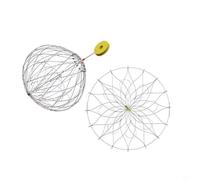 Glewi Automatic Open Closing Fish Crab Trap Net, Steel Wire Fishing Cage for Shrimp Shellfish Catching in Ponds Sea(62cm20 silk)