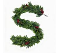 Glewi Christmas Artificial Pine Garland 180Cm Red Berry Hanging Decor