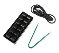 Glewi Compact 12 Key Macro Pad for Video Editing Coding Streaming Hot Swap Mechanical Keys Play Shortcut Tool White(Black)
