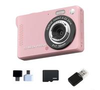 Glewi Digital Camera 50MP 4K Vlogging Cam 16X Zoom for CCD Sensor 2.8 Inch LCD Screen for Students Travel Photography Black White Pink Easy And Quick To Use(Pink 32G)