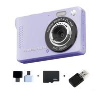 Glewi Digital Camera 50MP 4K Vlogging Cam 16X Zoom for CCD Sensor 2.8 Inch LCD Screen for Students Travel Photography Black White Pink Easy And Quick To Use(Purple 32G)