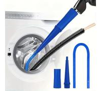 Glewi Dryer Vent Cleaner Kit, Flexible Vacuum Attachment for Deep Lint Removal, Prevents Fires, Cleans Behind Appliances & Furniture, Blue(with brush)