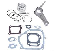 Glewi For Piston Kit With Connecting Rod Pin Rings Gasket Set, For Honda-GX200 6.5HP Engine Replacement Parts Silver Metal