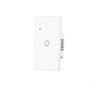 Glewi for Smart Touch Light Switch WiFi Glass Panel Works with for Alexa for Tuya App Control Voice Assistant Neutral Wire White Gang UK(1)
