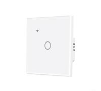 Glewi for Smart Touch Light Switch WiFi Glass Panel Works with for Alexa for Tuya App Control Voice Assistant Neutral Wire White Gang UK(2)
