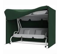 Glewi Garden Swing Cover Waterproof 3 Seater, Heavy Duty Oxford with Zipper Drawstring for Outdoor Rocking Chair Protection, Green(220 * 145 * 170CM)